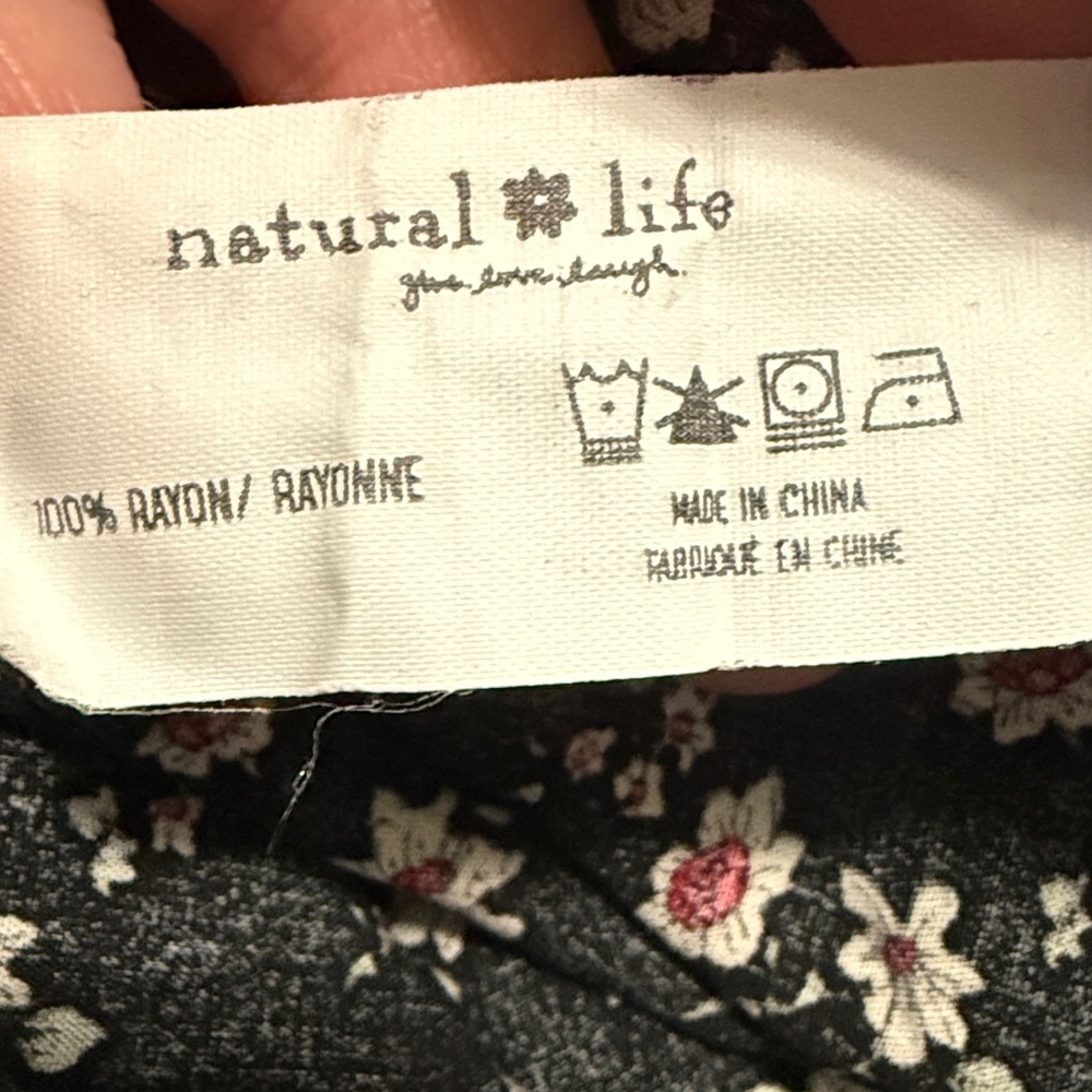 NATURAL LIFE Megan Black and Burgundy Floral Midi Dress, Size Small - Picture 6 of 10